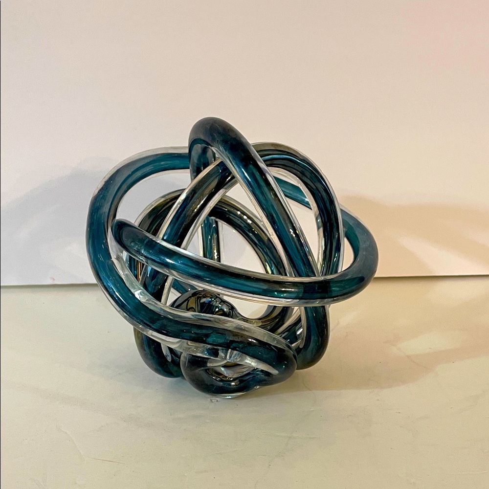 Blue Art Glass Sculpture.